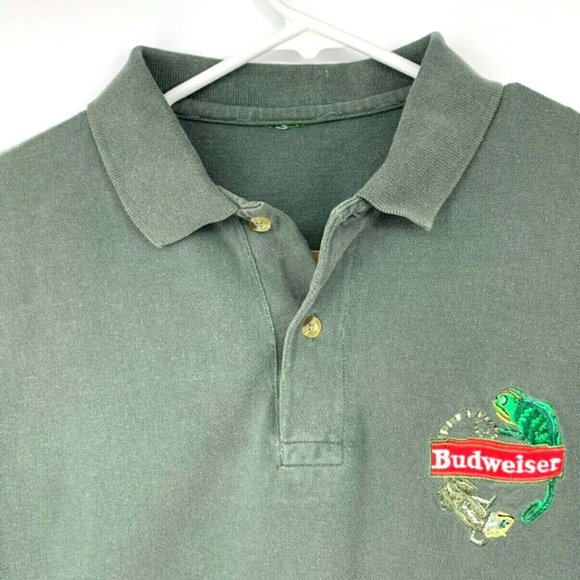 Vintage Budweiser Lizard Polo Button Down Shirt - Picture 3 of 7